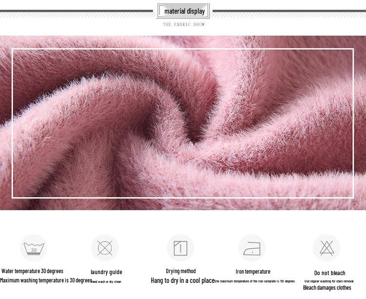 New Chinese Style Warm Fleece-Lined Qipao Collar Sweater for Middle-Aged & Elderly Women