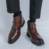 Men’s High Boots Dress Formal Retro Brown Ankle Boots Black Tuxedo Wedding Shoes Plus Size