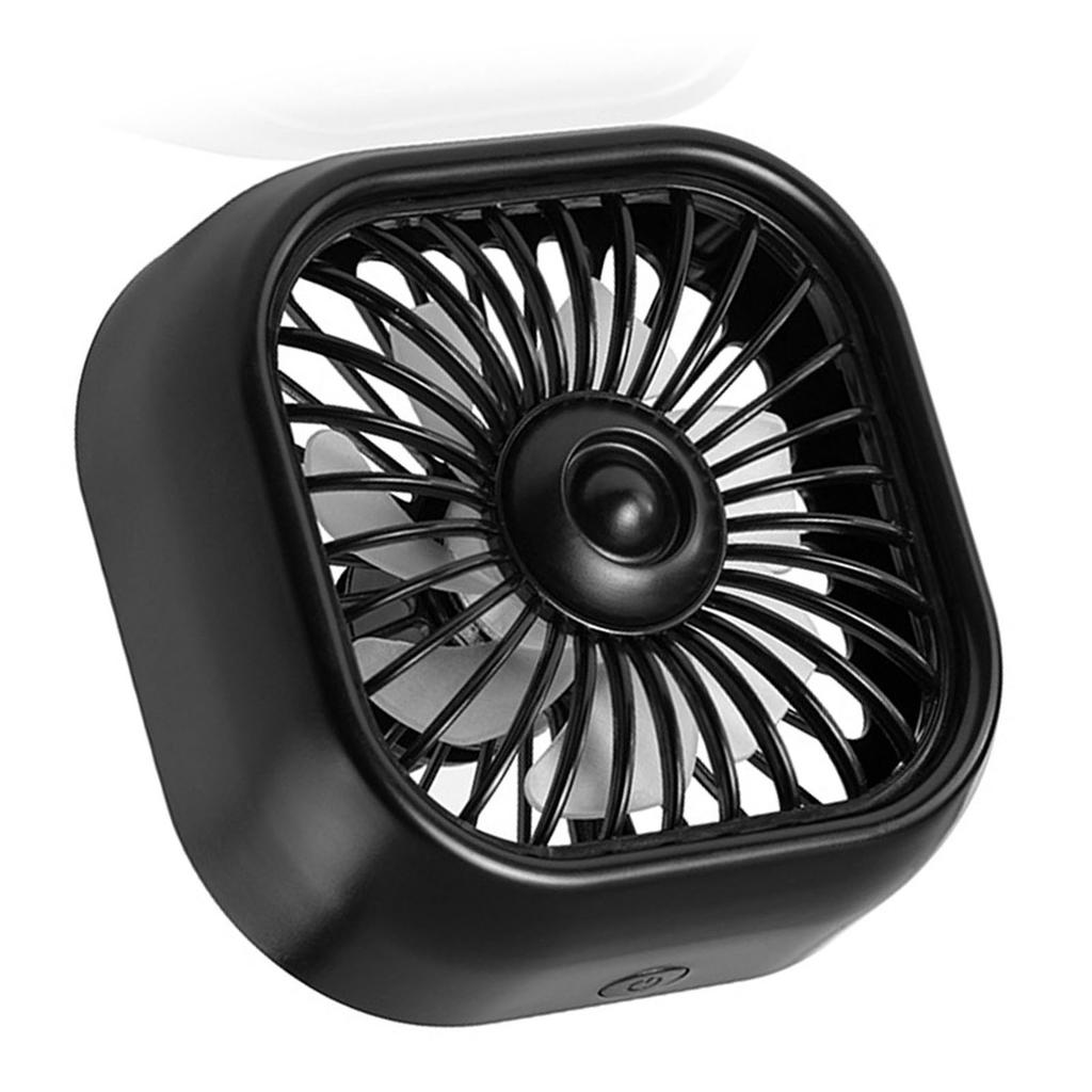 Auto Lüftungshalterung Ventilator Buntes Licht 3 Windgeschwindigkeiten Geräuscharm USB Kühlventilator für Fahrzeuge Schwarz