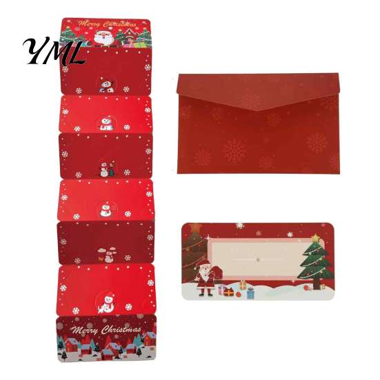 Holiday Money Gift Box Christmas Cash Envelopes, 6 Slots Foldable Holder, DIY Envelope Card Booklet for Xmas Parties, Family Gatherings Greeting