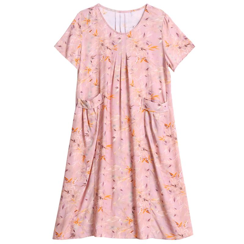 Elegant Woman Summer Dress Casual Loose Short Sleeve Long Dresses Plus Size Woman Clothing