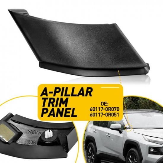 Черная боковая накладка на стойку A справа для Toyota RAV4 - 60117-0R051