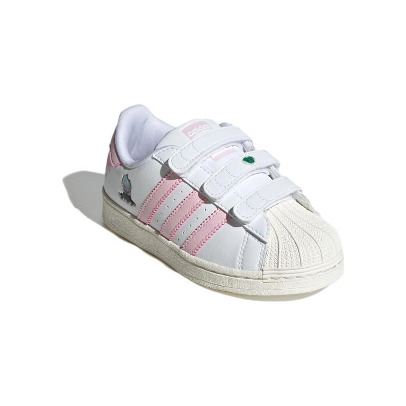 Adidas Originals SUPERSTAR Abrasion Resistant Low Top Kids' Skateboarding Shoes Pink Children Aged 3 7 Years Old Sneakers IE8250