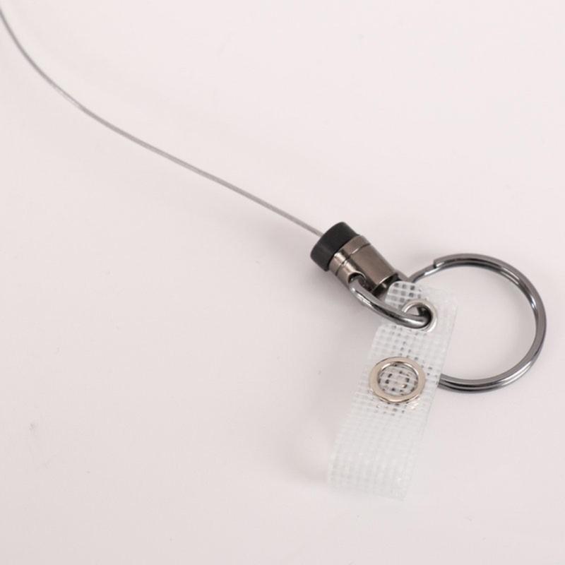 AntiCorrosion Alloy Keychain Retractable Square Hook Carabiner Badges Holder for Easy Item Retrieval in Work Travel Home