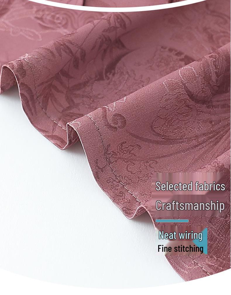 2026 Spring/Summer Embroidered Lace-up Round Neck Top for Middle-aged Women – Short Sleeve Chinese Style Shirt