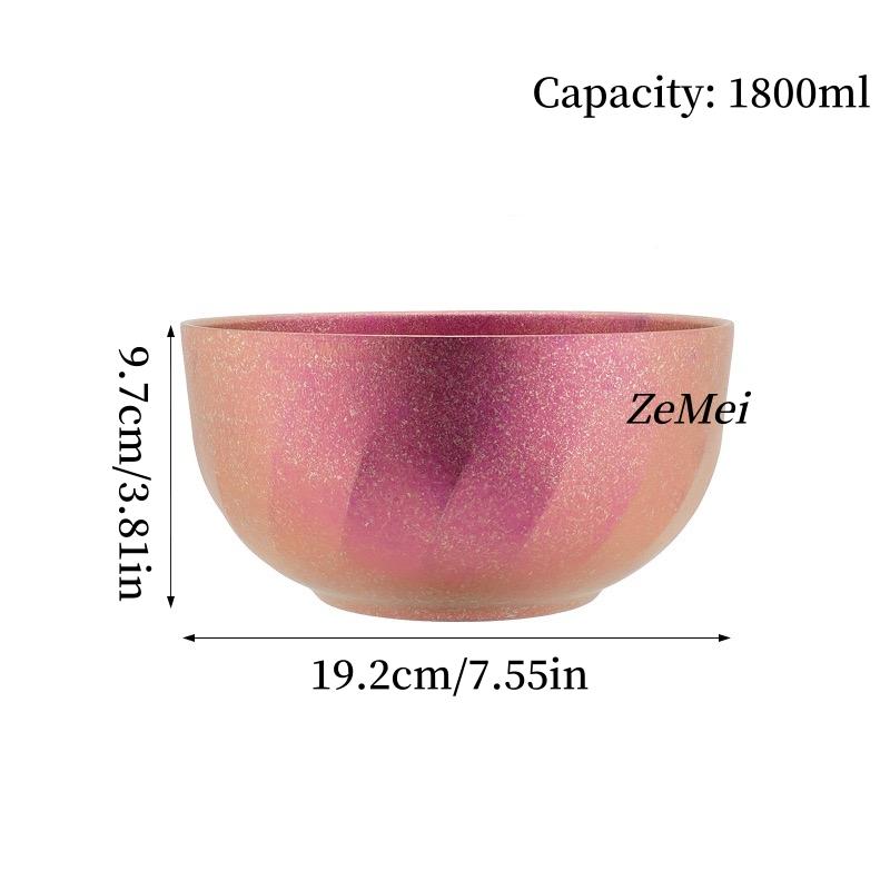 Pure Titanium Thickened Double-Wall Salad Bowl, Multicolor Double-Layer Ice-Flake Texture Home Food Storage Soup Bowl Tableware