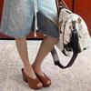 Women's Versatile Thick-Soled Fashion Peep-Toe Chunky High Heel Slip-On Slippers