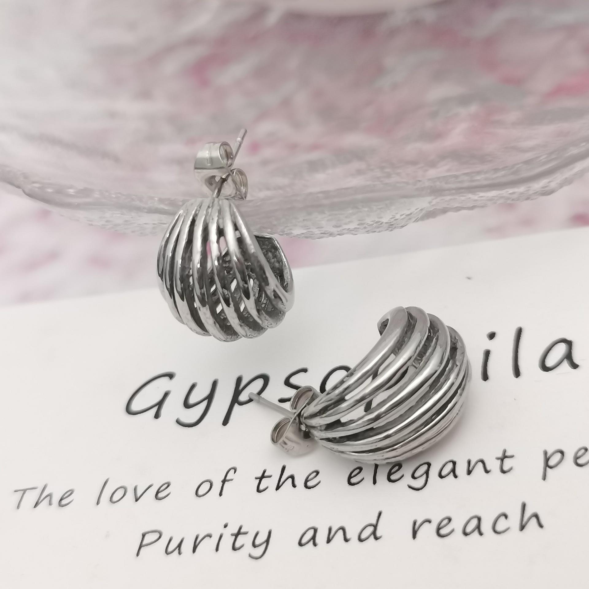 Spring 2025 Stainless Steel Water Drop Stud Earrings – Autumn/Winter New Design стальной