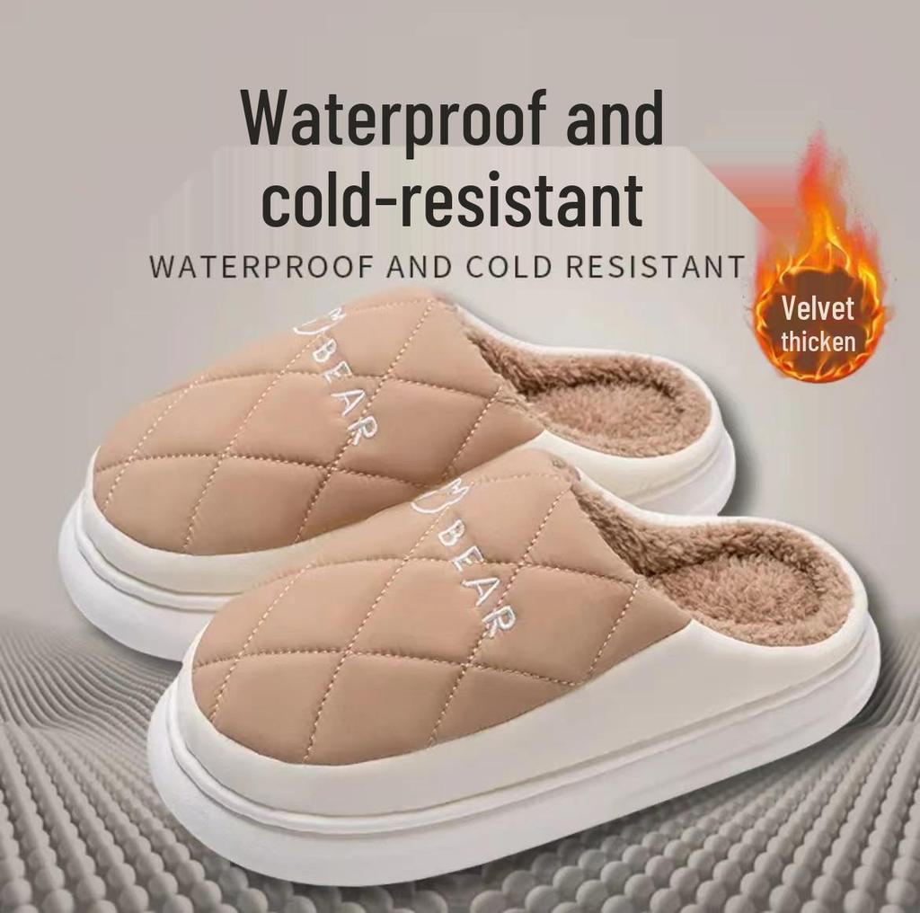 Warm Furry Non-Slip Winter Cotton Slippers with Thick Sole for Men & Women
