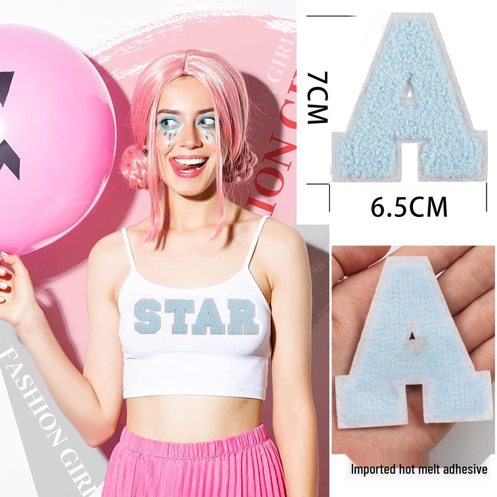 Roaring Sky 7cm Light Blue Chenille Embroidery Patch for Bags and Decor