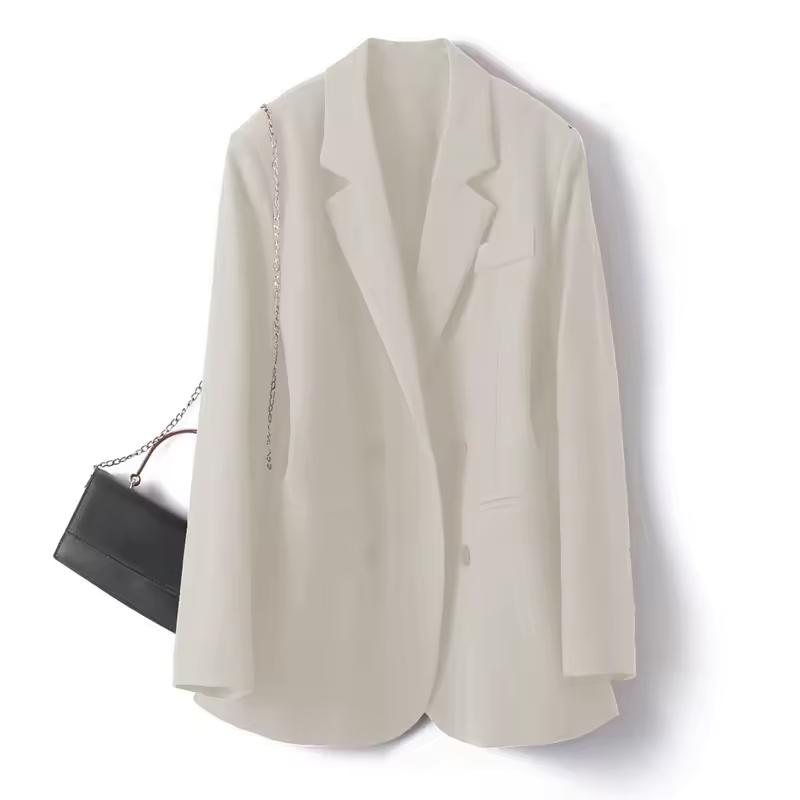 Frühling Herbst Damen Blazer All-Match Casual Umlegekragen Langarm Anzugjacke für Damen Oberbekleidung Büro Dame Blazer
