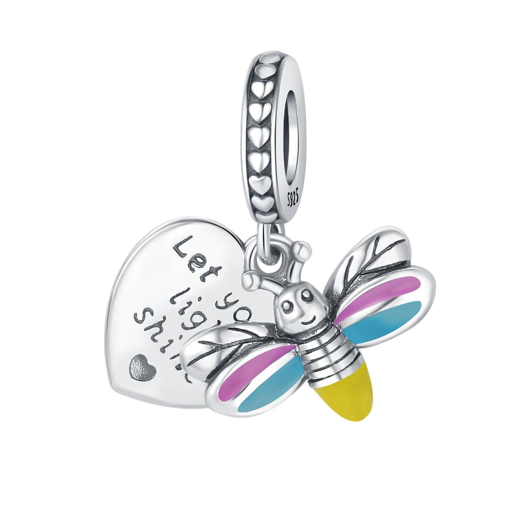 Copper Colorful Butterfly Dragonfly Series Pendant Charms Beads Fit Original Wear Birthday Diy Jewelry Gifts