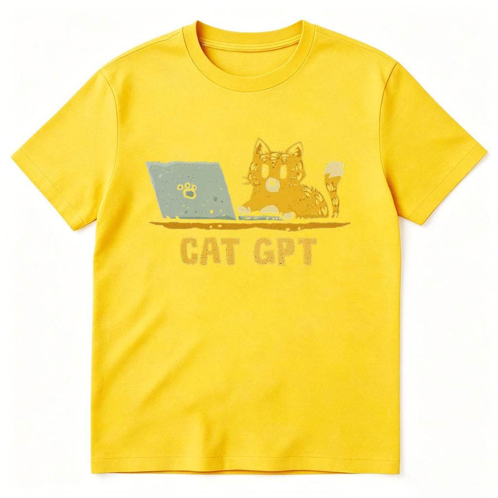 Funny Cat GPT Graphic Tshirt Unisex Women Clothing Fashion Vintage Tshirts Summer Cotton Casual Oversized Short Sleeve T Shirts