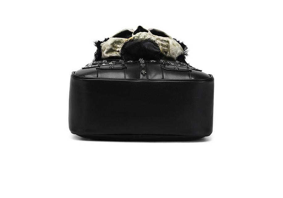 Skull 3D Stereo PU Double Shoulder Backpack for Men and Women