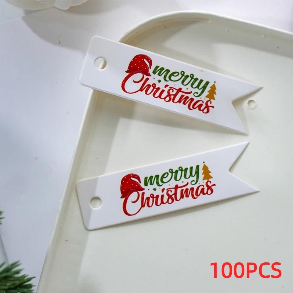 Festive DIY Craft Christmas Hang Tags Hangable Design Pre-Punched Xmas Paper Greeting Cards Paper Gift Tags Party Decor