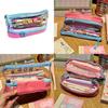 Simple Dual Layer Transparent Pencil Case With Large Capacity For Students And Office Supplies