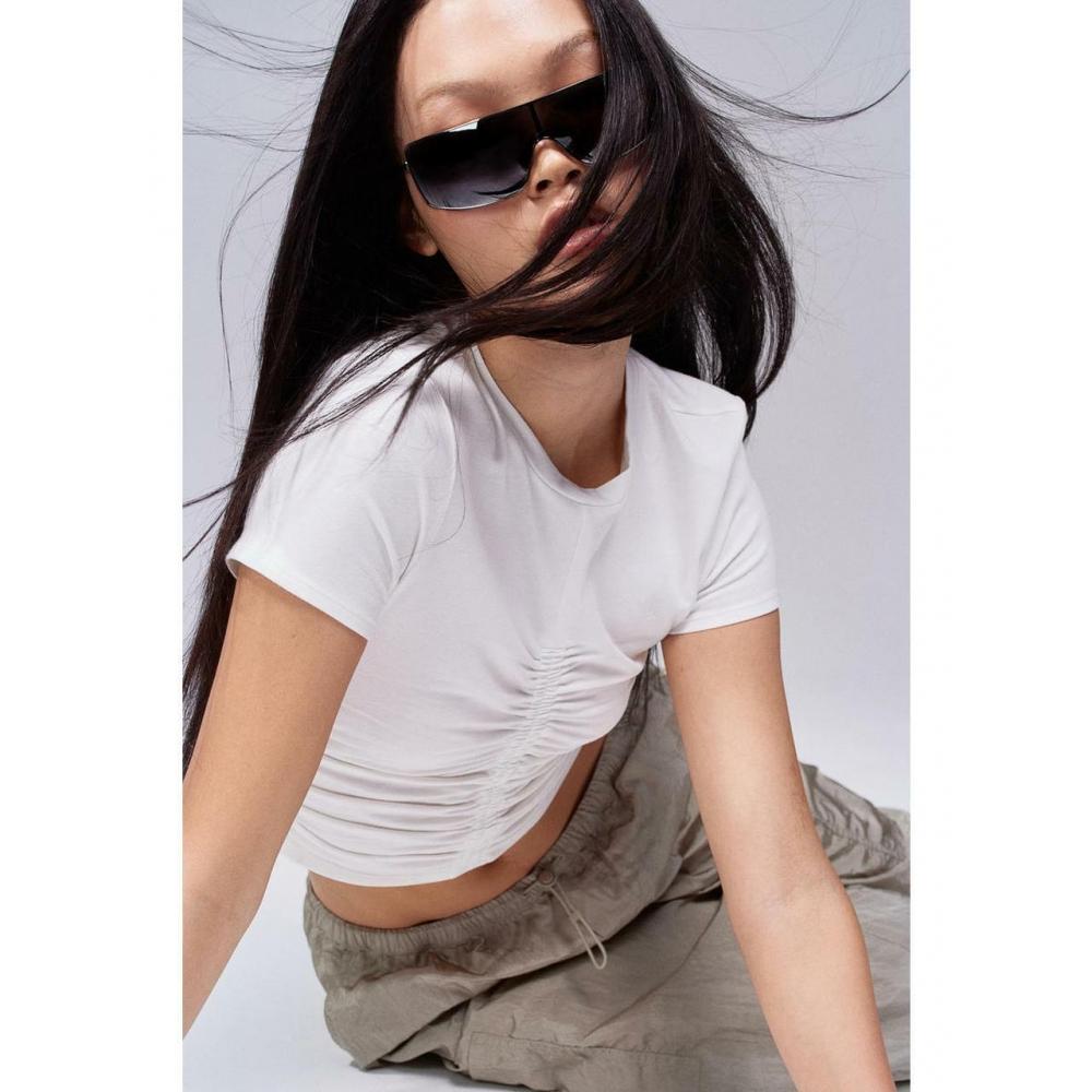 

H&M Jersey Gather Топ кремовый 1204210002