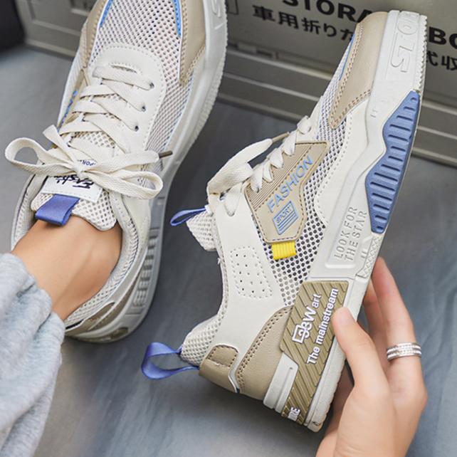 Herr Mode Mångsidiga Fritidsskor Fyra Säsonger Andningsbara Tjocksulade Utomhusskor Ungdomskomfort Sportskor