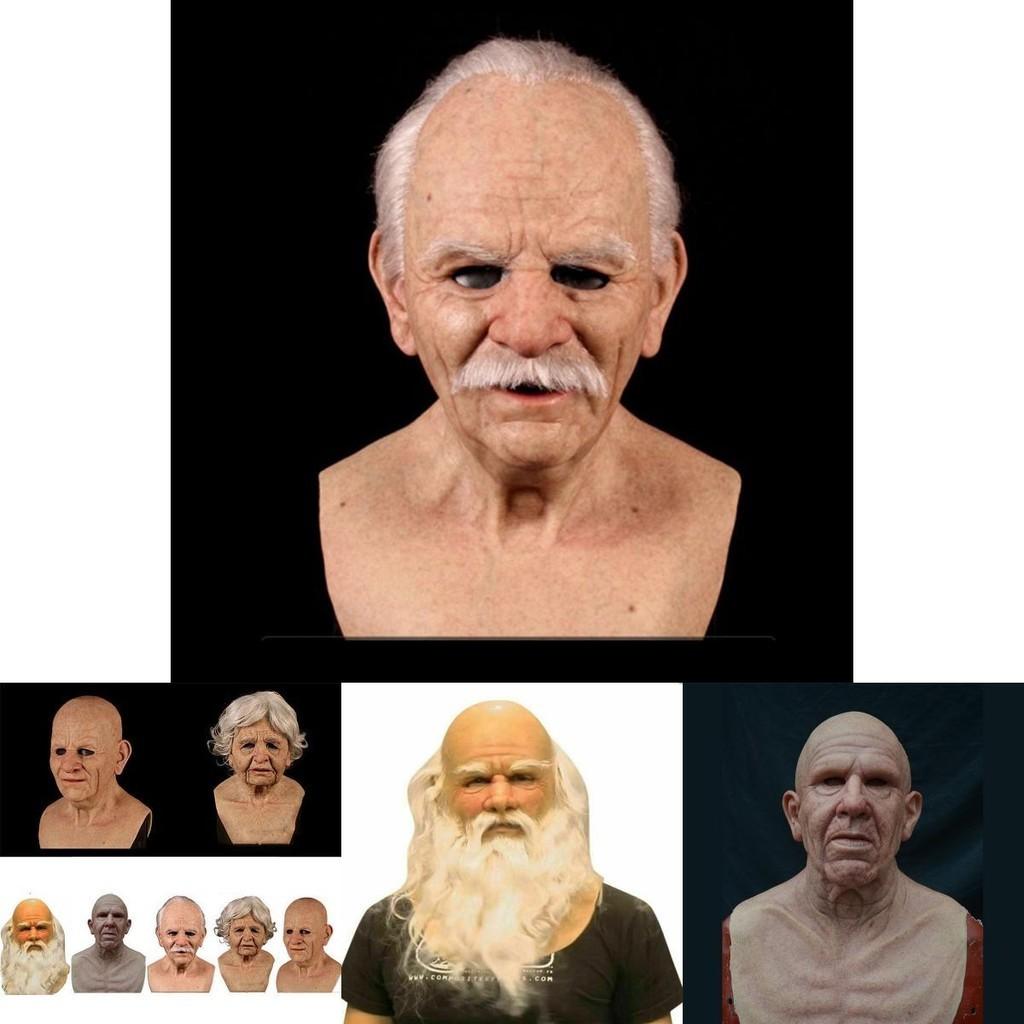 Realistische Latex-Altmann-Gesichtsmaske für Halloween, langlebig und atmungsaktiv