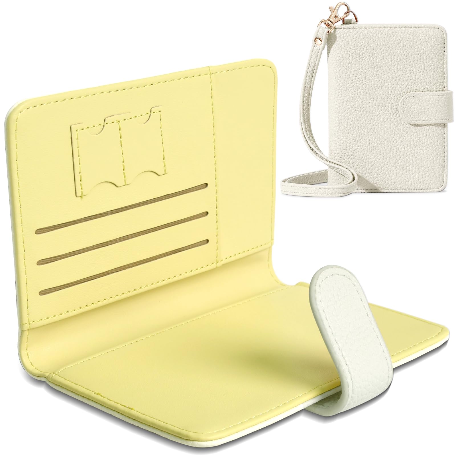 

Скимминг паспорта Подвесная паспортная карточка Высококачественная ПУ Заграничные путешествия Белый с желтым [Tonriga] Чехол, Предотвращение, Стильный, На шею, Обложка, Женский,