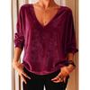 Blusas y Camisas Casuales de Moda para Mujer JPNTKY Estampado de Color Sólido Manga Larga Cuello en V