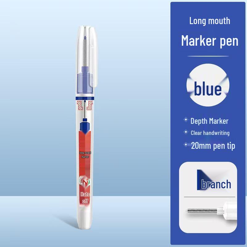 Jin Wannian Refillable Waterproof 45mm Long Head Marker for Construction, Woodworking, Glass, and Oil-Based Drawings