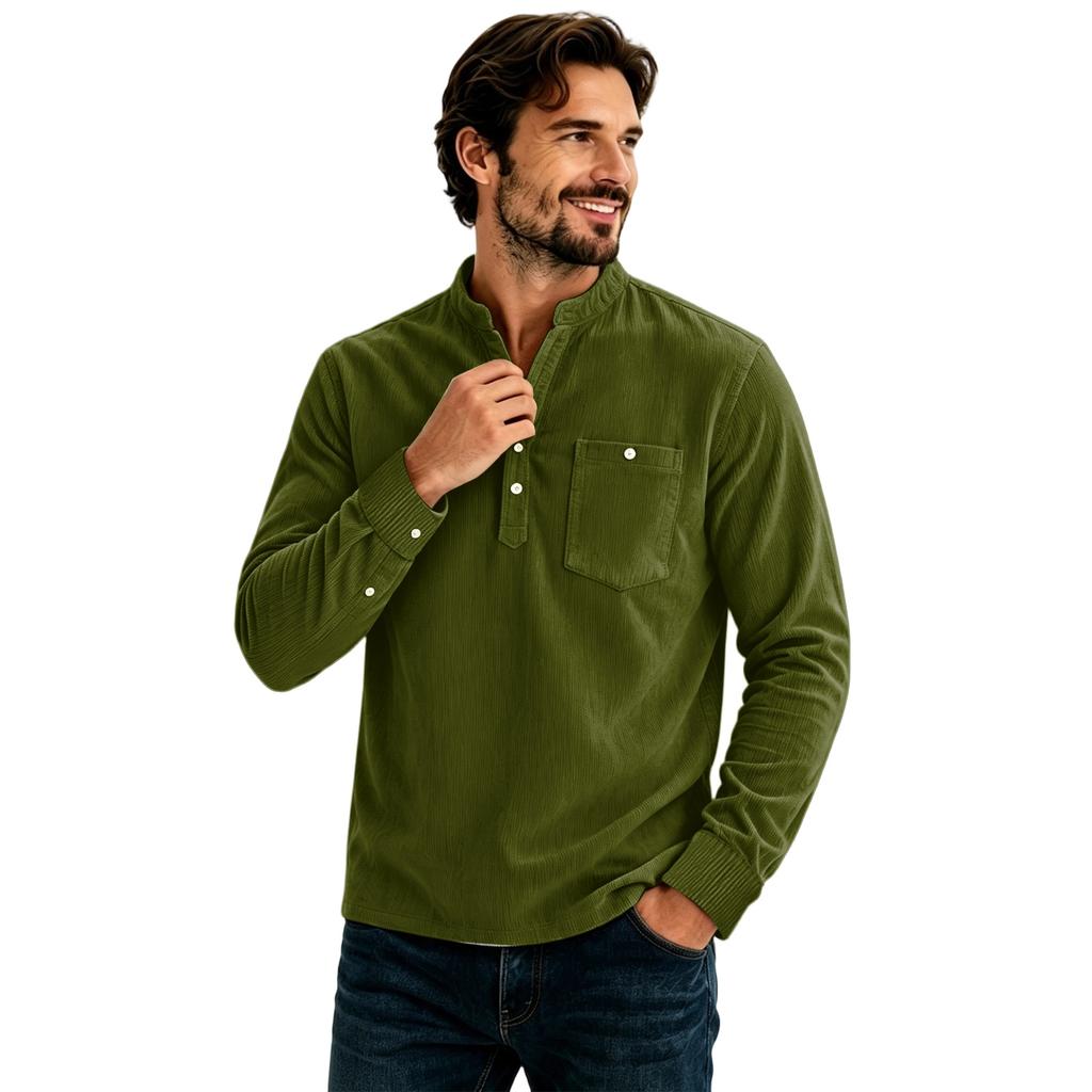 Top casual da uomo a tinta unita, vestibilità larga, con tasche