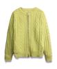 DOFFJASON Vintage Washed Cable Knit Zip-Up Lime