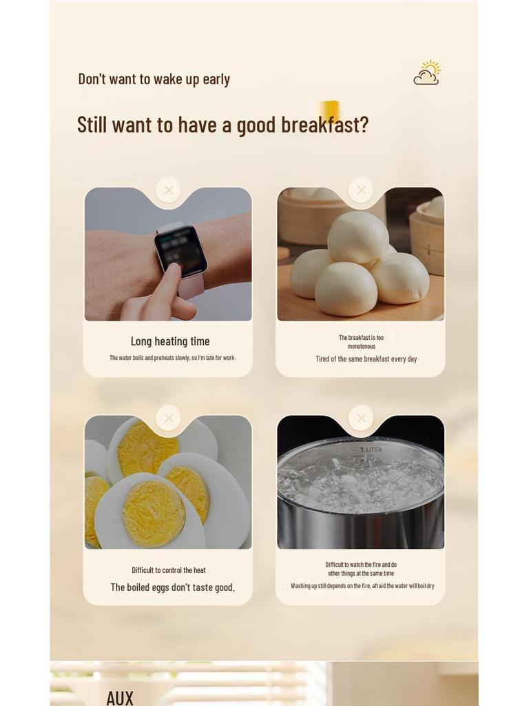 Compact Stainless Steel Automatic Egg Boiler with Auto-Off