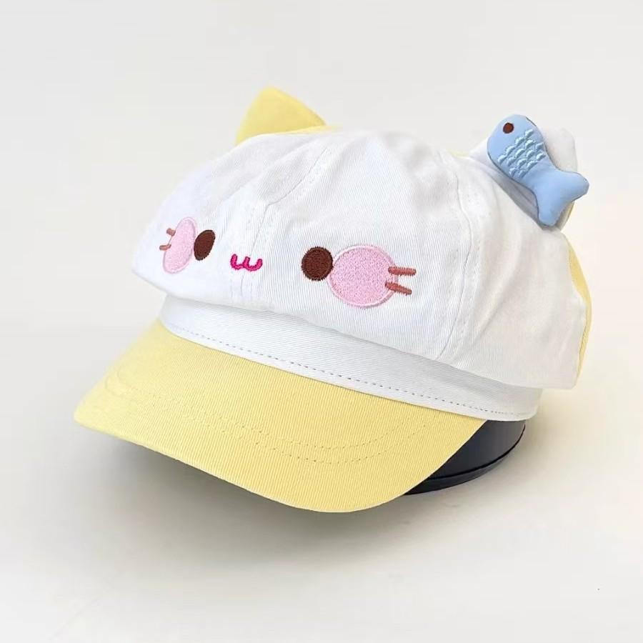 Japanese Cute Fish Kitten Beret for Women - Back To School Layered Octagonal Hat
