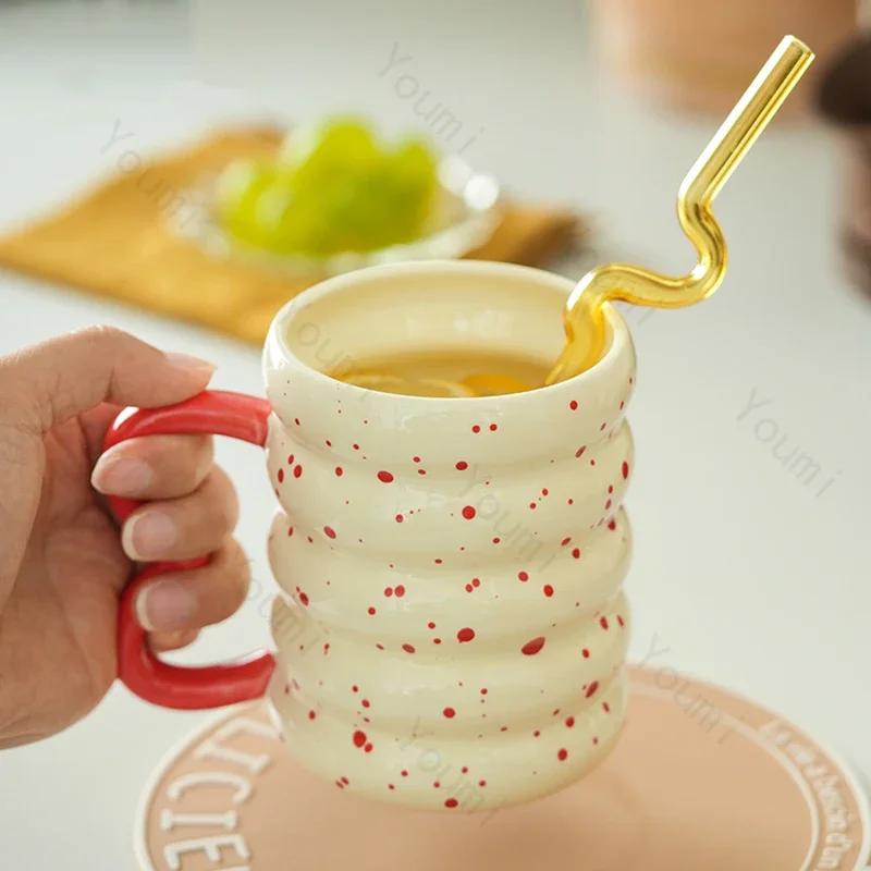 Exquisite Unique Ceramic Mugs Casual Office Cute Water Cup Creative Home Breakfast Milk Cup Afternoon Tea Coffee Cups