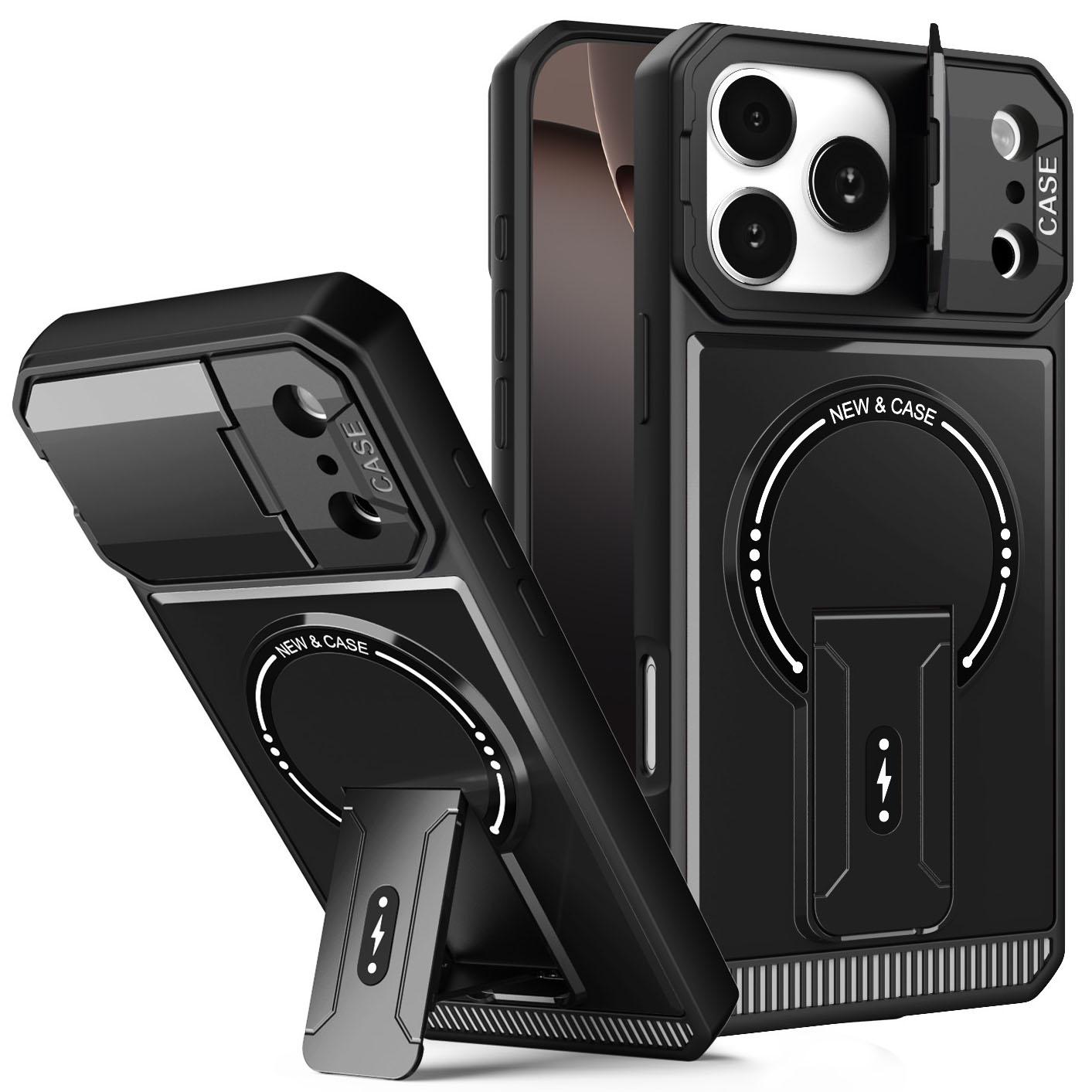 

Военный Броневой Чехол-Книжка с Защитой Камеры для iPhone 17 12 13 16 Pro Max 14 15 Plus 16E 17 Air С Магнитной Подставкой-Защелкой iPhone 15 Pro