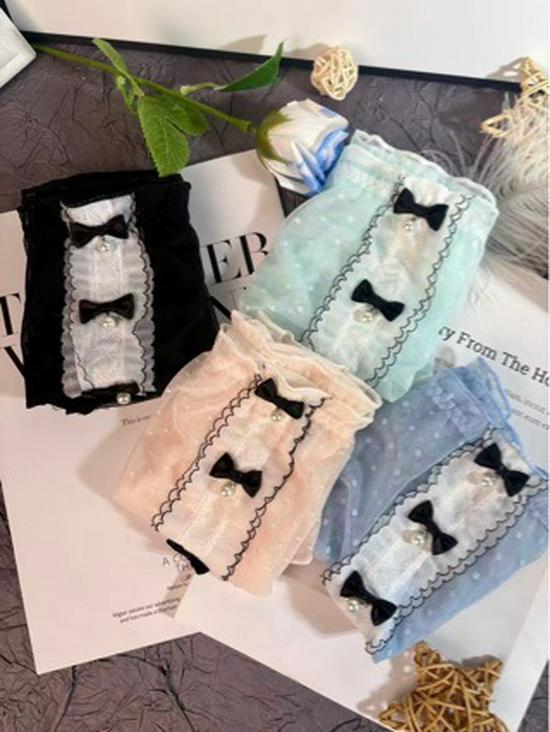 Plus Size Lace Mid-Waist Mesh Triangle Panties for Women (130-200 Jin)