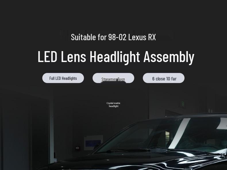 Upgraded Headlight Assembly for 98-02 Lexus RX: Sequential LED DRLs & Projector Lenses