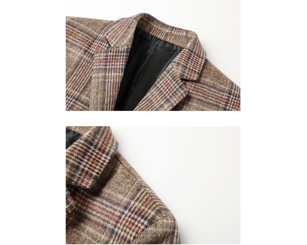 Kibapoj Wool Blend Trench Thick Lasha Winter Classic Fashion Business Fitted Long Business Lasha Coat Size Men's Coat, Top-Quality Coat, Long,