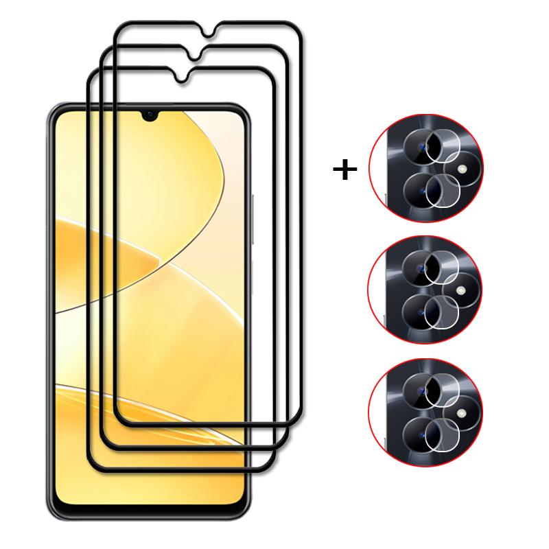 Full Cover Glass For Realme C51 Tempered Glass For Realme C51 Screen Protector Protective Phone Lens Film For Realme C51