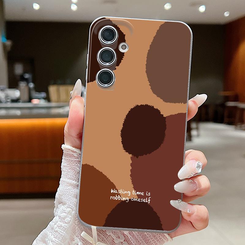 Watercolor Spots Print Case For Samsung A57 A37 A17 A56 A36 A16 A55 A35 A15 A54 5G S21 FE S22 S23 S24 Plus S25 S26 Ultra Leather Texture Cover