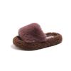 Chinelos de Inverno Felpudos para Meninas, Slip-On, com Sola Grossa, para Interior e Exterior, de Algodão e Pelúcia, Sapatos Planos para Crianças de 4 a 12 Anos