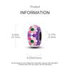 Genuine Charm Copper Retro Purple-Pink Flower Bead Fits Charm Plata Bracelet For Women Women Jewellery Crafting Do-It-Yourself Gifts