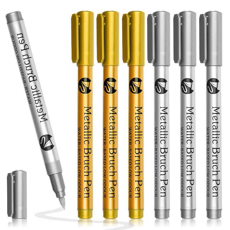 High-Gloss Gold and Silver Metal Paint Pen - Waterproof, Fade-Resistant DIY Signature & Invitation Marker