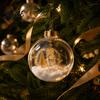 Holiday Ornament Ball Christmas with LED Lights Snow Scene Acrylic Clear Sphere Decor Shatterproof Xmas Tree Hanging Seasonal Party Supplies