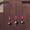 Pomegranate Flower Rosewood Pendant Keychain & Phone Strap Accessory