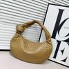 Handwoven Horn-Shaped Crossbody Bag Women Soft PU Woven Shoulder Small Daily Use Tote In 16 Colors