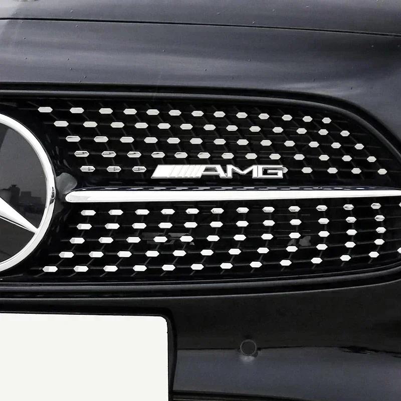 1 buc Embleme Grilă Față Autocolante Insignă Pentru Mercedes Benz Logo AMG W204 W205 W210 W211 W212 W213 W167 W176 W463 GLC C63 G63 E63
