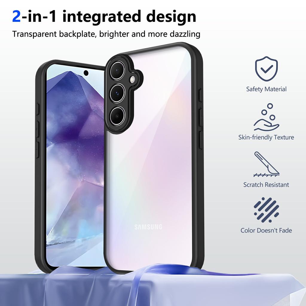 For Samsung Galaxy S25/S24 Case Matte Skin Touch Clear PC+TPU Shockproof Phone Back Cover