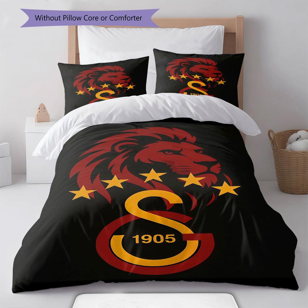 Galatasaray Halo Bedding Quilt Set Quilt Cover Pillowcase Home Decoration Birthday Gift (1 * Duvet Cover + 2 * Pillowcase, Without Core)