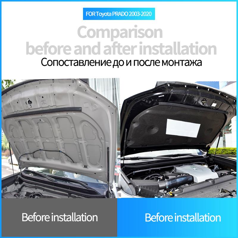 Car Hood Engine Sound ulation Pad For Toyota PRADO 2700 2003- Cotton Soundproof Cover Thermal Heat Mat Accessories