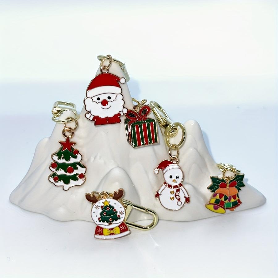 30pcs Christmas Series Keychain Cute Alloy Key Chain Ring Bag Backpack Charm Car Key Pendant Xmas Gift