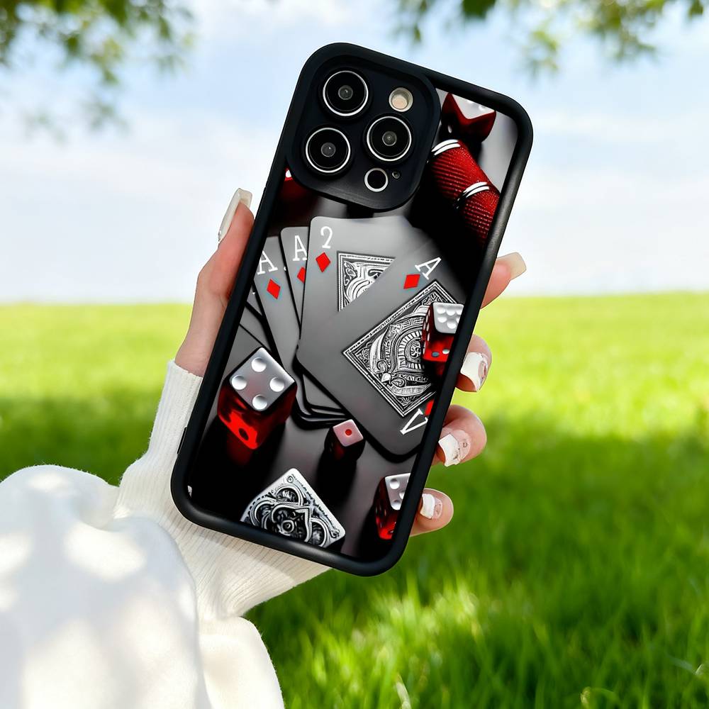 Playing Cards Silicone Soft Phone Case For IPhone 17 16 15 14 13 12 11 Pro Max Plus 16E Shockproof Back Cover