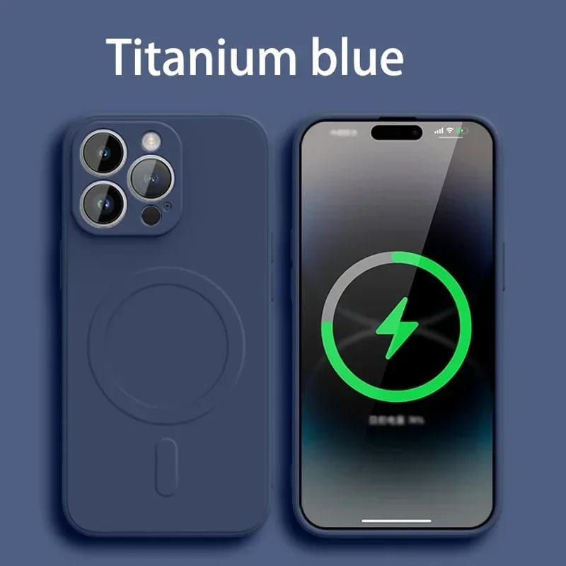 Liquid Silicone Case For iPhone 16 17 15 14 13 12 11 Pro Max Plus Mini Air For Magsafe Magnetic Wireless Charge Soft Cover funda